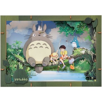 真愛日本 宮崎駿 吉卜力 紙劇場 木質豪華版 在釣什麼? 龍貓totoro 小月 小梅 PAPER THEATER 立體模型