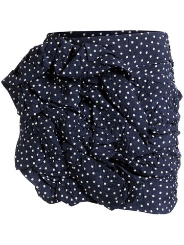 Bally - polka-dot ruched mini skirt - women - Viscose - 40 - Blue