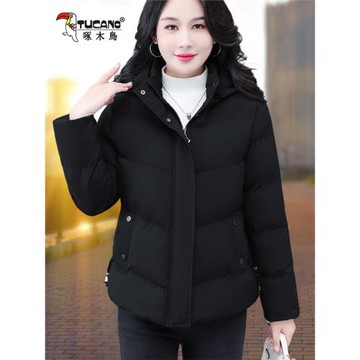 啄木鳥加絨加厚短款棉衣女2025年冬季新款時尚百搭羽絨棉防寒棉襖