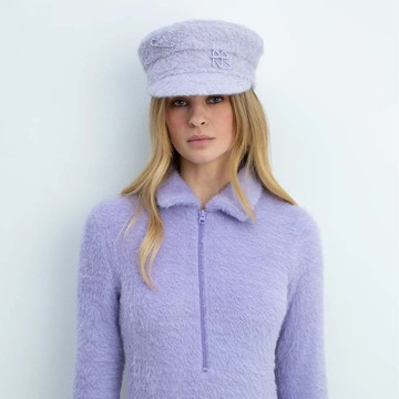 Ruslan Baginskiy RB粗字別針鬚鬚毛料軍帽 薰衣草紫 - XS