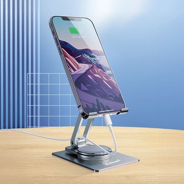 Shuai T631 360º 可旋轉平板/手機鋁合金支架 - 灰色