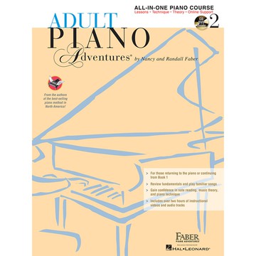 【599免運費】芬貝爾成人教本 (二)+1CD 英文版ADULT PIANO LESSON 2 / HL00420247