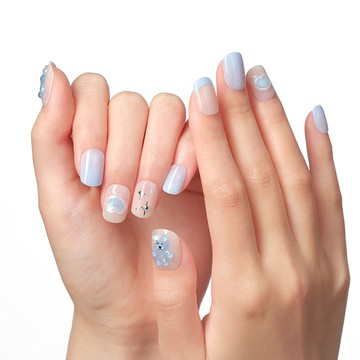 Dashing Diva/P頂級璀燦美甲片-冰藍抱抱-30片