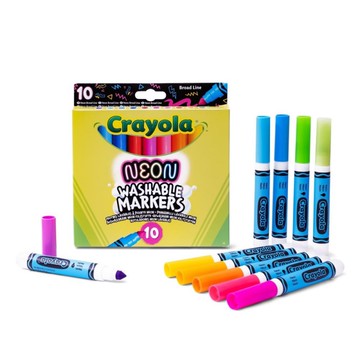 Crayola 繪兒樂 霓虹可水洗寬限馬克筆  10色  1組