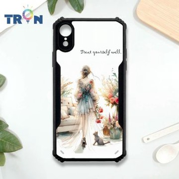 TRON iPhone XR 優雅水彩 四角防摔 機甲殼 軟硬殼 手機殼