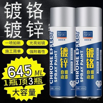 🔥臺灣出貨🔥鍍鋅鍍鉻自噴漆防銹鏡麵車輪轂改色噴漆銀色不銹鋼油漆金屬銀粉hhfoof