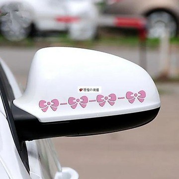 可開發票☆桃園出貨💕&卡通蝴蝶結後視鏡貼個性汽車貼紙可愛流行小貼車貼裝飾貼車貼圖案