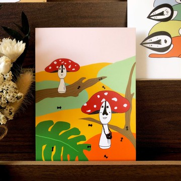 蘑菇迷茫中 - 高質感厚磅數插畫明信片 手帳裝飾 卡片