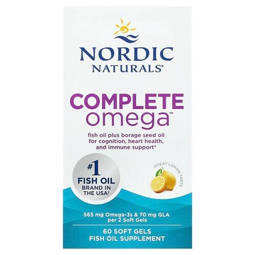Nordic Naturals, Complete Omega，檸檬味，60 粒軟膠囊