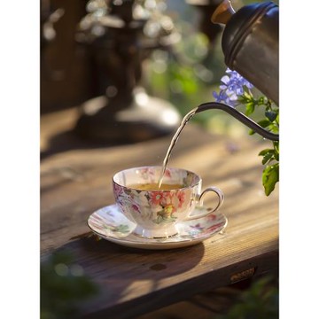 繁花復古英式咖啡杯骨瓷輕奢精致高檔女士紅茶杯下午茶陶瓷杯碟