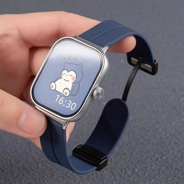 限時沖量 適用 Fitbit Versa 4 3代 Sense2/1代 磁吸折疊扣矽膠錶帶 新品時尚簡約風 腕帶