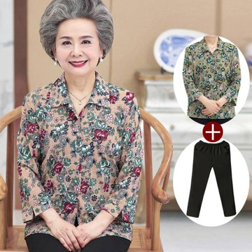 老人大碼薄款襯衣農村衣服70歲土奶奶女中老年人夏裝短袖春裝寬松