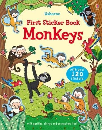 《出清》Usborne  First Sticker Book Monkeys 猴子貼紙書＊夏日微風＊