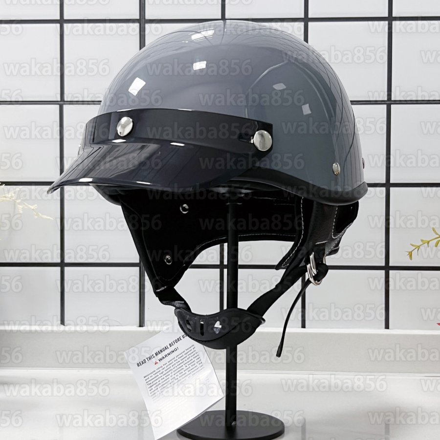 セメントグレーハーフヘルメット人気ポリヘル ポリスヘルメットHALF HELMET 60Sレトロハーレーハーフ半帽 ポリスヘルメット ツバ付き  耳あて脱着可能 6colors 通販 LINEポイント最大0.5%GET | LINEショッピング