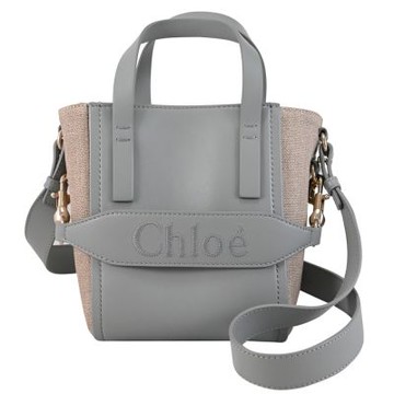 CHLOE SENSE電繡LOGO兩用水桶包(灰綠色)