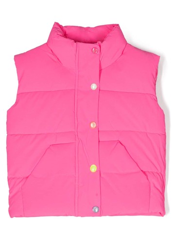 Billieblush - logo-patch padded gilet - kids - Polyester/Polyurethane/Polyester - 4 yrs - Pink