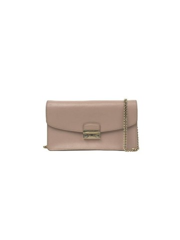 furla 粉色 Metropolis 皮革鍊條肩背包