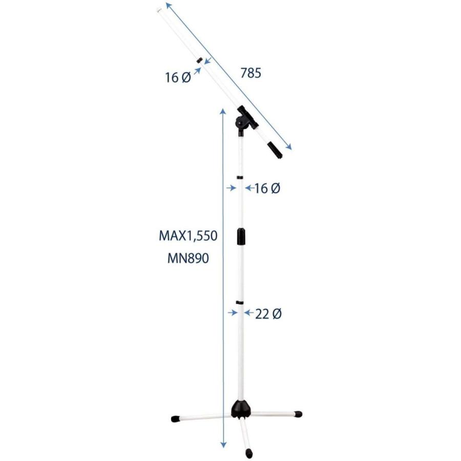キクタニ ブームマイクスタンド ストレートスタンド兼用 ホワイト MS-200W