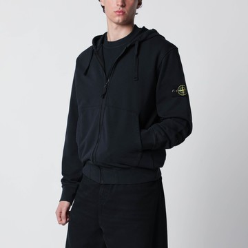 Navy blue zip-up sweatshirt with regular fit