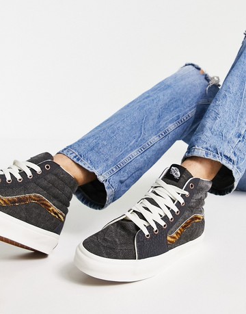 Vans SK8-Hi trainers in denim black-Blue