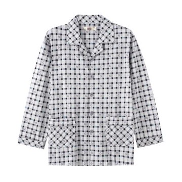 中年單件男睡衣上衣夏季中老年長袖男睡衣夏天薄款純棉長袖男睡衣