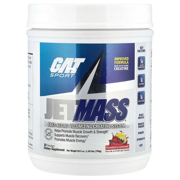 GAT, JetMASS®，速效飽滿肌酸系統，草莓檸檬水味，1.65 盎司（750 克）