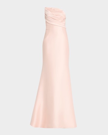 Strapless Asymmetric Trumpet Gown