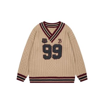 美式復古字母針織毛衣女秋冬2025新款慵懶寬松百搭設計感國潮上衣