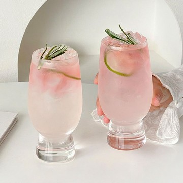 🔶台灣發貨🔶胖胖玻璃果茶杯夏天家用創意透明高顏值女冷飲料喝水果汁啤酒杯子