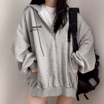 Vuja de 純棉連帽衛衣 大學t 薄衛衣 oversize 大學t 外套長袖 秋冬上衣 印花 潮流衣服 刷毛 外套