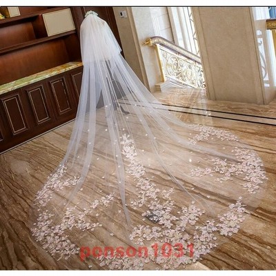 ウエディングベールベールダウンベールレース刺繍3.5*3ｍブライダル結婚式ベール花嫁披露宴ウェディング小物二次会2枚