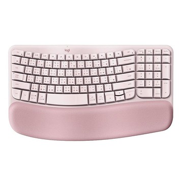 【 Logitech 羅技 】Wave KEYS 玫瑰粉 無線 靜音 人體工學 鍵盤