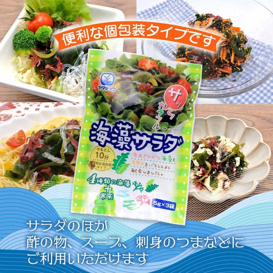 送料無料 [山忠] 乾物 海藻サラダ 15g(5g×3袋セット)×2袋セット  サラダ 海藻 糸かんてん 酢の物 海藻スープ つま 海藻サラダ
