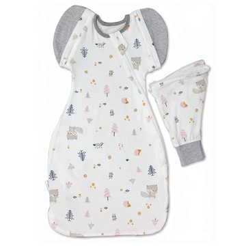 OhBabyLying 可換袖成長包巾 夏季薄款  森林松鼠