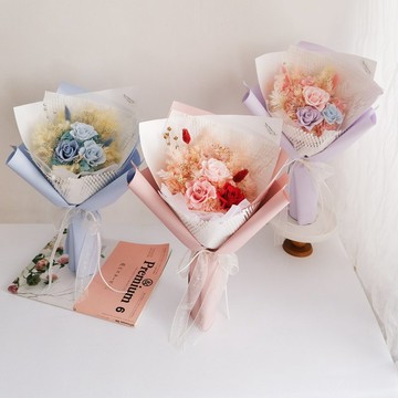 永生花束│永生玫瑰+繡球│情人節 生日 告白 求婚