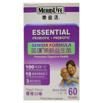 MERIDLIFE 樂益活 菌護樂齡益生菌 100億活菌 10種菌株獨家配方 優格口味  60包  2g  1盒