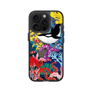 iPhone 16 Pro Clear (相機按鈕) 酷墨灰 - Ocean Collection: Let's Sea 海洋系列：一路向海 - 海底花花世界（虎鯨版）