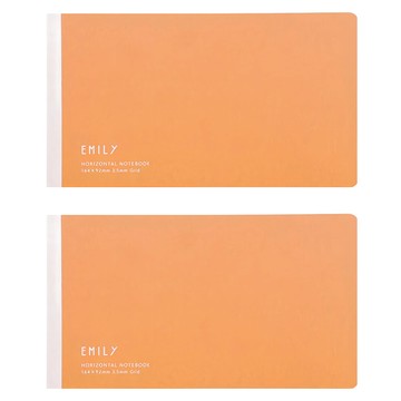 KING JIM EMILy 橫向筆記本 橘色 164x92x6mm  2本