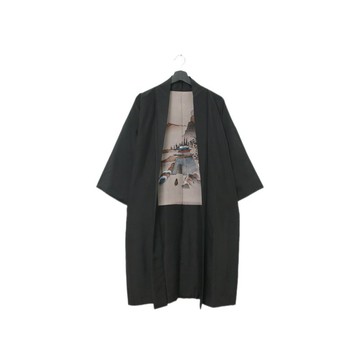 Back to Green-日本薄款男羽織 雙面可穿  tf-60/vintage kimono