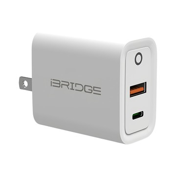 iBRIDGE 雙孔快速充電器 30W  白色  1個