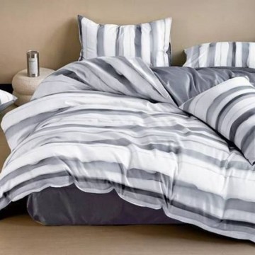 雲影條紋 台灣製 舒柔棉 單人/雙人/加大 薄床包被套組