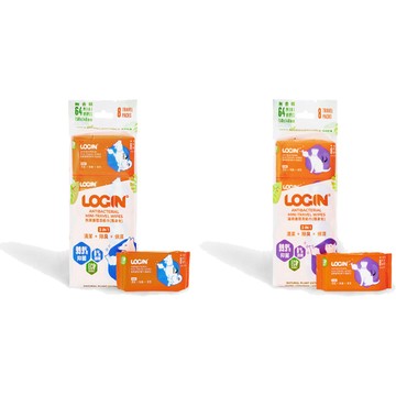 LOGIN 【4入組】澳洲-3合一除臭抑菌護理濕巾隨身包(狗/貓用) 無香精 (8入組/150x140mm 64抽)