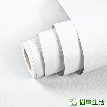 【樹屋生活】防水自黏壁紙〔馬卡龍白WTP523〕每捲1000公分 防水桌面家具翻新pvc歐式自黏壁紙 DIY貼紙 壁貼