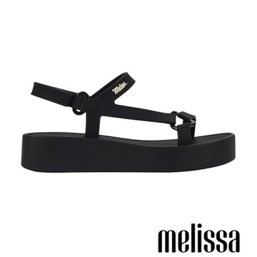Melissa-三角扣環工字涼鞋-黑色