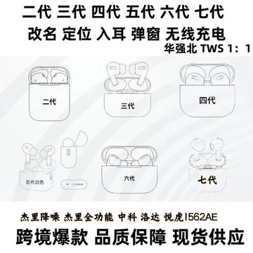 華強北七代藍牙耳機6代杰里降噪7003外貿Pro2五代中科air4跨境TWS