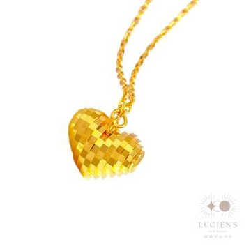 【路森金飾】黃金項鍊-馬賽克愛心金重:1.77錢+-0.03錢