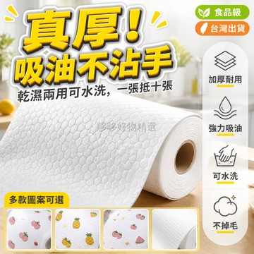 台灣出貨✨ 加厚懶人抹布 廚房紙巾 乾濕兩用 可水洗吸油 不織布洗碗布 25x20cm 重複使用