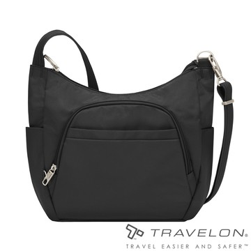【Travelon美國防盜包】經典防盜側背包(TL-42757黑)