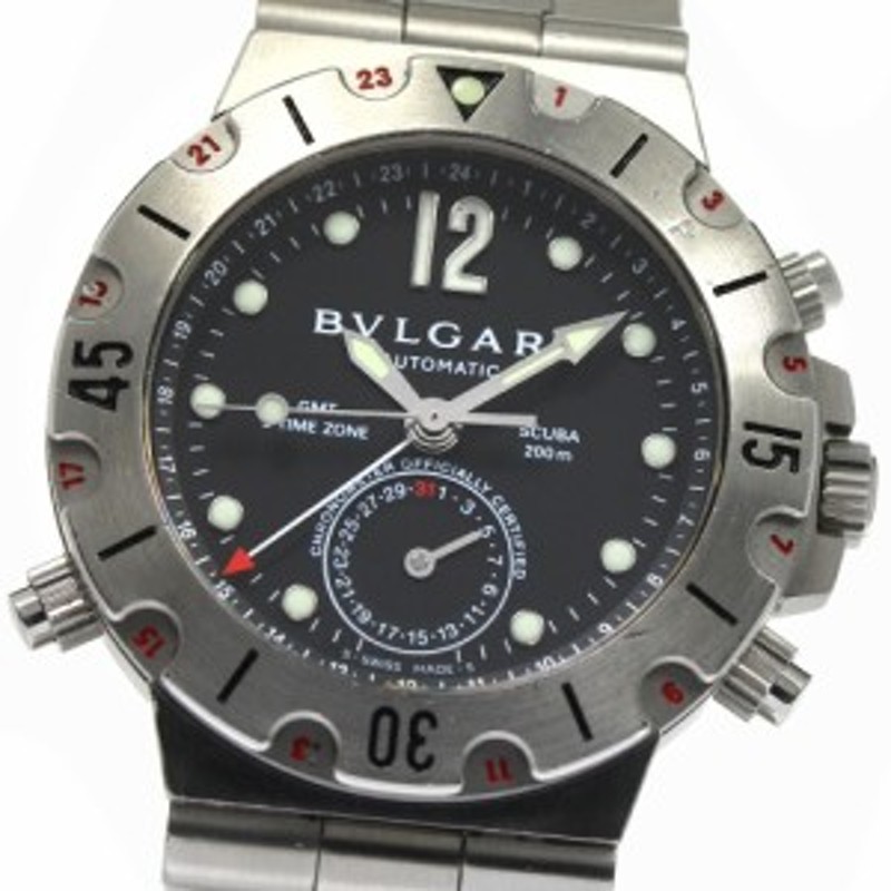 ブルガリ BVLGARI SD38SGMT ディアゴノ スクーバ GMT 3タイムゾーン 自動巻き メンズ _750286