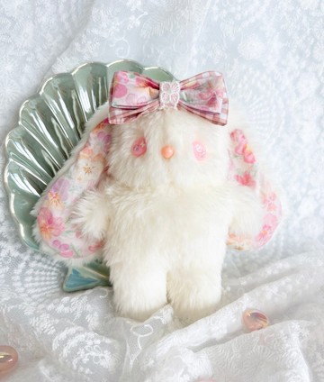 毛絨玩偶 布偶 兔子 蓬鬆 絲帶 Liberty布 ぷりゅうさ plume
